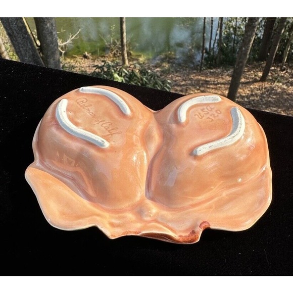 Vtg Belmar of California Pottery Perfect Pair Pear Double Spoon Rest #320 -A21 - Picture 9 of 10